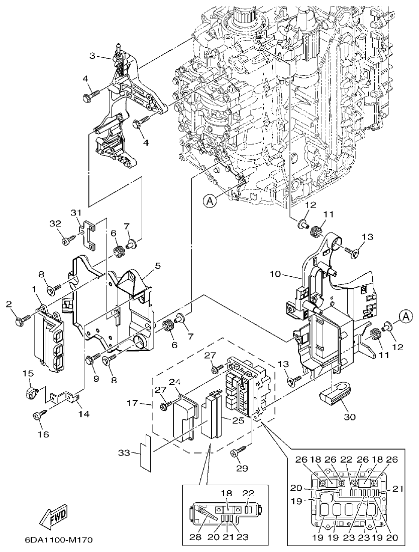 Yamaha F200FET, FL200FET ELECTRICAL 1 parts diagram